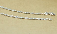 petite chaine singapour torsadée argent Massif 925 pour homme femme 40cm 50cm