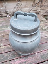POT A BOUILLON EN ETAIN ANCIEN EN BON ETAT  HAUTEUR 14 CM