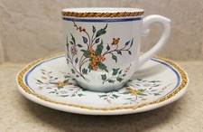 GIEN CHINA FRANCE ROUEN AU SAINFOIN DEMITASSE CUP AND SAUCER EXCELLENT CONDITION