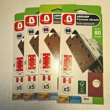 🔅B POWER 20 patins abrasifs ponceuse vibrante 190 x 93 mm grains 80 auto agrip