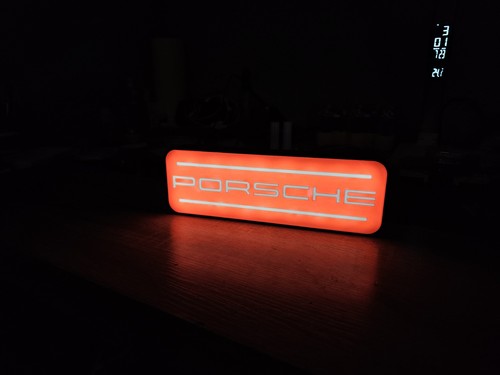 Enseigne porsche lumineux - enseigne,