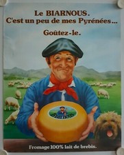 Affiche Le BIARNOUS Fromage Pyrénées 100% lait de brebis