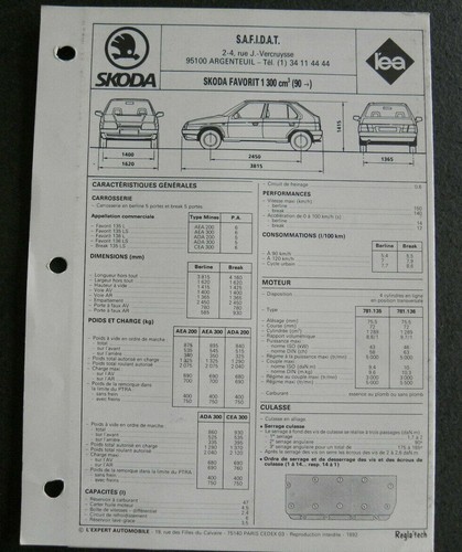 Fiche technique automobile