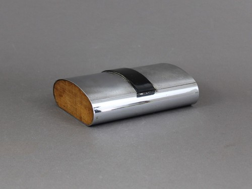 Art deco chrome brass - brass, wood