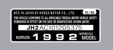 HONDA NSR50  HEADTUBE TAG  / REPRO DECAL