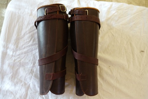 Guetres cuir anciennes - guetres,