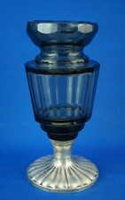 Val Saint Lambert Belgium Crystal vase Base silver 800 Fascist period 1900 20th