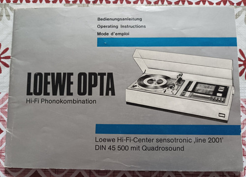 Mode emploi loewe opta fi - loewe, hi-fi
