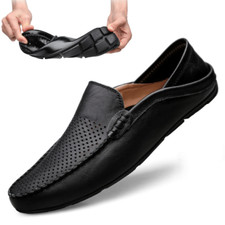 mocassin chaussure cuir homme noir noire bleu relax zen ouverte respirante été