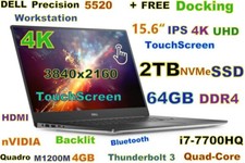   3D-Design DELL 5520 15.6" IPS 4K TouchScreen i7-Quad 2TB NVMe SSD 64GB + DOCK