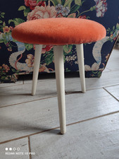 Ancien Tabouret Tripode Pieds Compas Design  Vintage 1960 / 1970