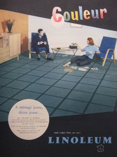Publicité 1956 linoleum - 1956, a