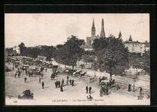 Old postcard Chartres, the Horse Market 