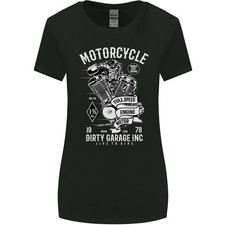 T-Shirt Femme Biker Large Coupe Moto Garage Sale