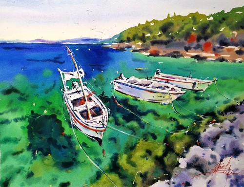 Peinture originale aquarelle