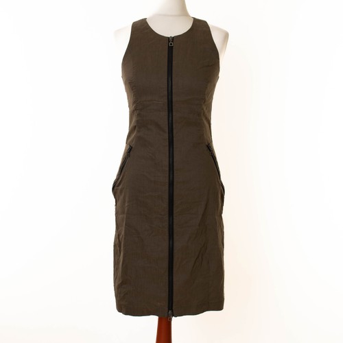 Robe sans manches lin vert - manches,