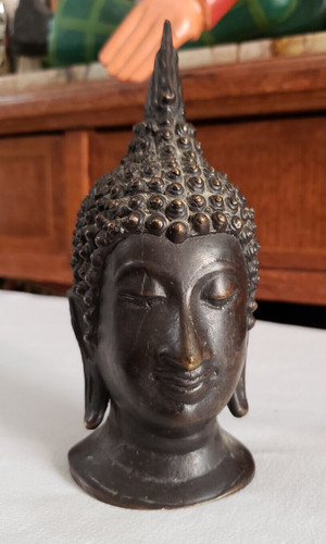 Tête bouddha ancien - ancien, bronze