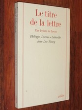 Lacoue-Labarthe Jean-Luc Nancy