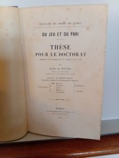 Livre Droit. Du Jeu Et Du Pari