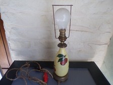 antique opaline lamp and brass frame