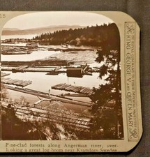 Sweden Stereoview Card C1910 Kramfors Angerman Timber Industry  Real Photograph