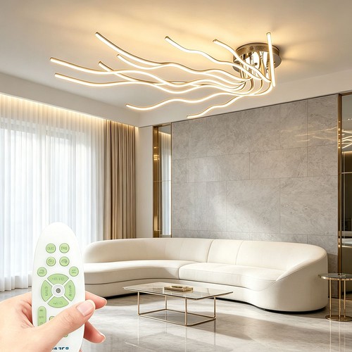 Lustre aluminium 130cm - lustre, blanc