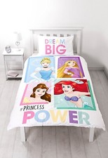 Parure de lit housse de couette réversible PRINCESSES blanc DISNEY 1 personne