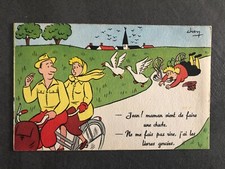 06 - postcard HUMOUR MOTHER-IN-LAW - BICYCLE FALL