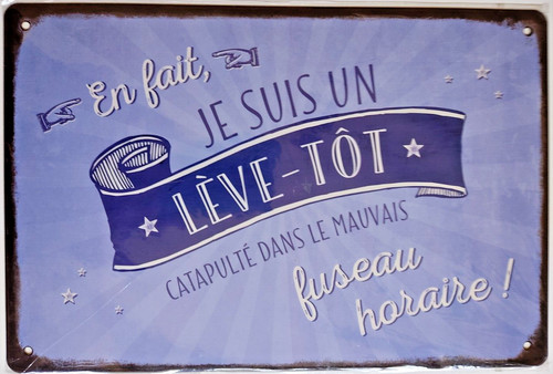 Plaque métal suis un - je,