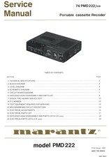 Service Manuel D'Instructions pour Marantz Pmd 222