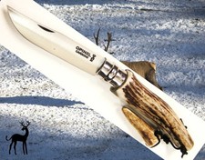 * UNIQUE COUTEAU PLIANT RÉGIONAL * CARBONE * VÉRITABLE BOIS DE CERF * DRAGONNE *