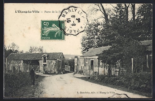 Cpa étang ville porte - l´Étang-la-ville,,