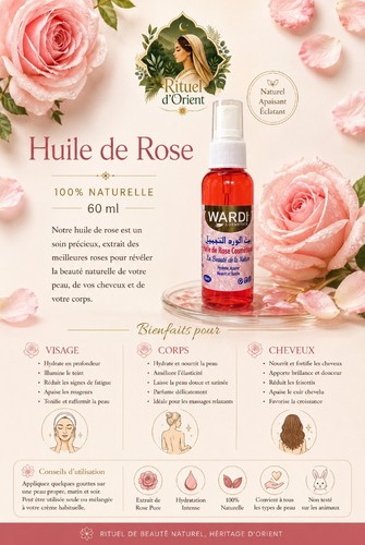 Huile rose ml - rose, 60