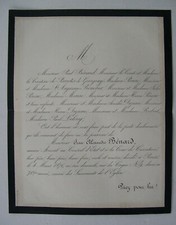 FAIRE PART DECES 1876 Jean