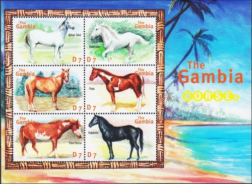Gambie 2001 chevaux kladruber - gambie,