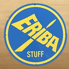 VINTAGE ERIBA CARAVAN PORCELAIN SIGN AUTO DEALER SERVICE STATION PUMP PLATE AD