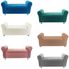 Banc coffre effet velours à