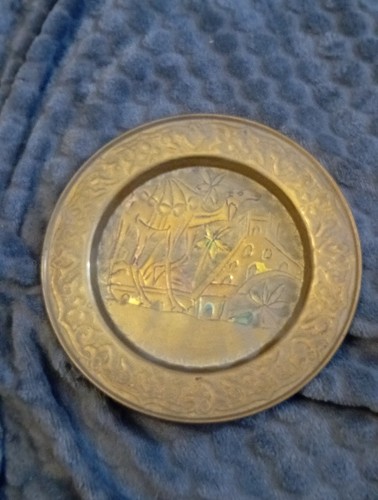 Assiette decorative laiton - decorative,