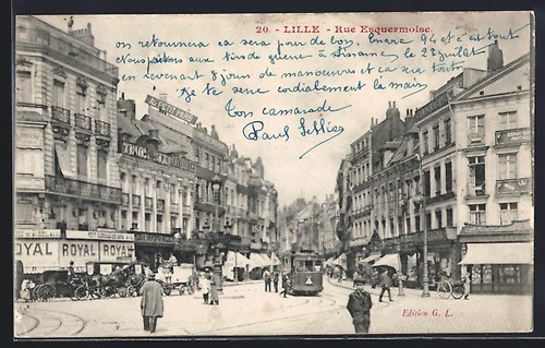 Carte postale lille rue - carte, lille,