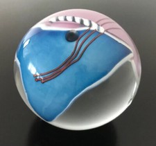 James R Wilbat Signed Studio Art Glass Hand Blown Paperweight