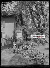 Antique Black and White Negative Photo Glass Plate 13x18cm Children Home Garden