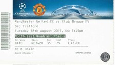 Ticket CL 15-16 Manchester United - FC Bruges / Club Brugge
