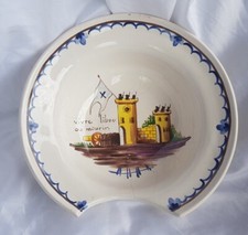 Antique Rather Deep Beard Dish, Bastille Revolution Decor, Hand Painted