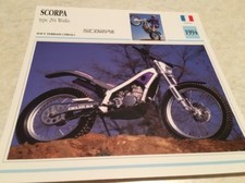 Carte moto Scorpa type 294 works trial 1994 collection Atlas motorbike France