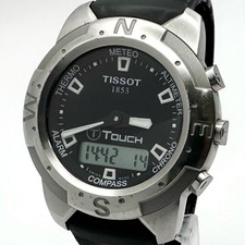 TISSOT T Touch Z Z251/351 Black Dial Digital Analog Quartz Mens Watch Used