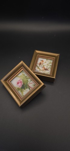 Paire miniatures peintes - de,