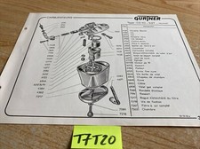 Gurtner carburateur CD10 537 Velovap GA10 620 VAP 630 export liste pièces