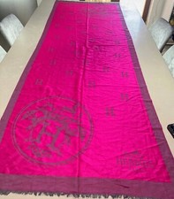 SCARF SCARF STOLE SHAWL SCARF PASHMINA SILK AND CASHMERE FUCHSIA and LILAC