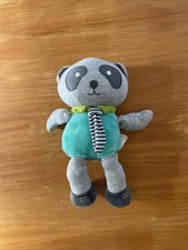 Doudou Peluche panda gris noir