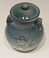 OZIK Poteries du Der Pretty blue sandstone spice pot chick decor 14 cm